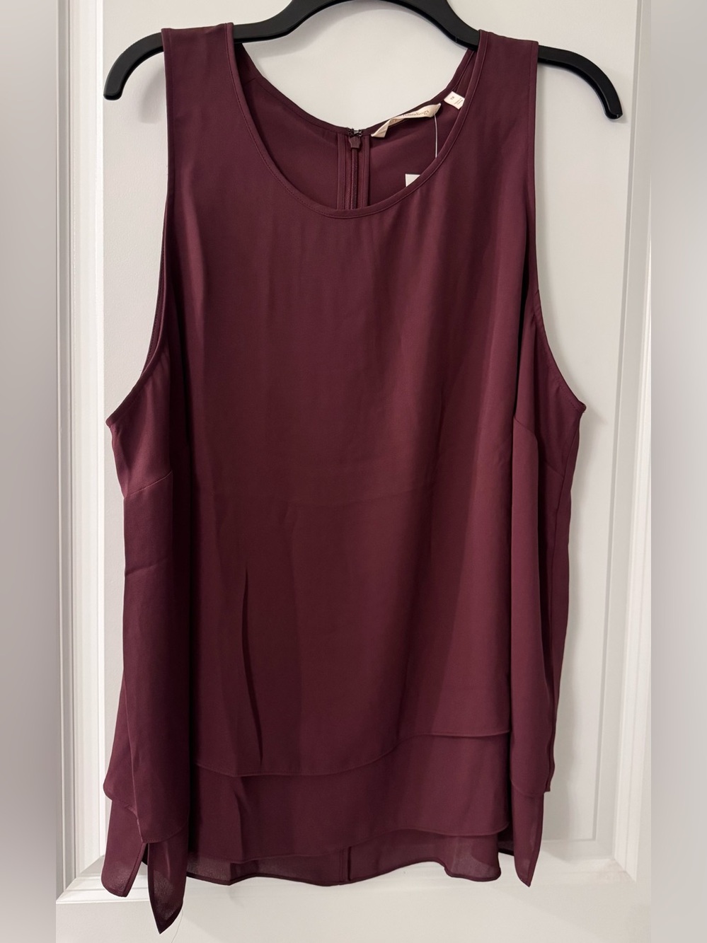 #z224 Soft Surroundings Jubilee Layered Split Back Swing Tank Vermillion Purple